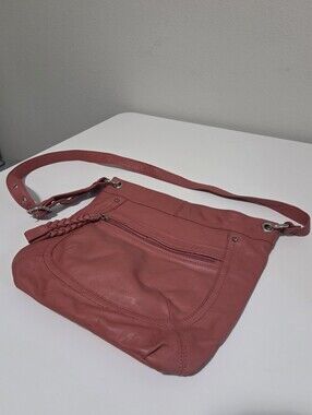 Stone Mountain Leather Crossbody Bag In Dark Pink/Dusty Rose